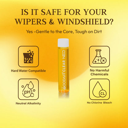 GOODAIR Clear Neo | Advanced Windshield Enhancer Concentrates for Cars | 6 Refills | No harmful Chemicals & Chlorine Bleach | Minimal Foam